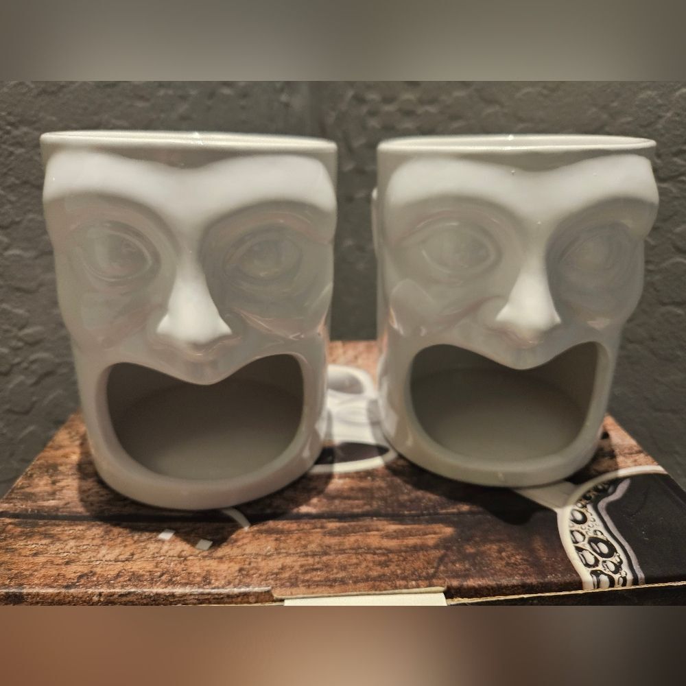 Two Matching Face Coffee Mugs Cordon Bleu
